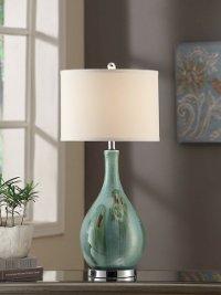 Blue-Green Sea Scape Table Lamp