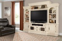 Transitional Burnished White Entertainment Center - Fremont