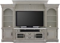 White 4 Piece Burnished Entertainment Center - Fremont-2