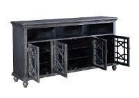 72 Inch Metallic Lattice Front TV Stand