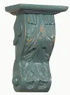 Clearance Distressed Blue-Gray Hand Carved Acanthus Sconce