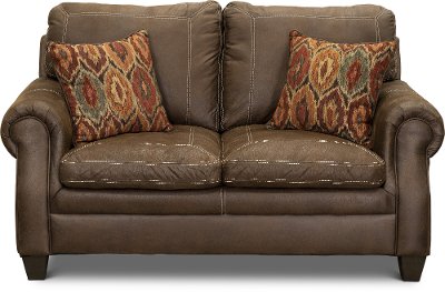 Classic Traditional Brown Loveseat - Shiloh