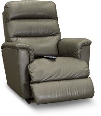 1HR-713/LB143554 Smoke Gray Leather-Match Power Recliner - Tripoli-3