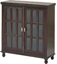 Brown Glass Paneled Sideboard