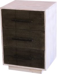 Wood Three Drawer Modern Side Table