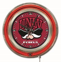Clk15UNevLV UNLV 15 Inch Double Neon Ring Logo Clock
