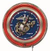 U.S. Marines 15 Inch Double Ring - Neon Logo Clock