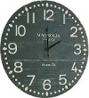 Magnolia Home Furniture Antique Black Plank Face Wooden Wall Clock