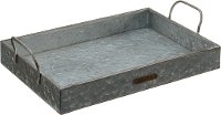 Magnolia Home Furniture Aged Zinc Metal Tray with Handles