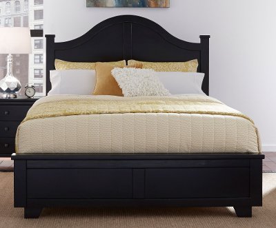 Black Classic Contemporary King Size Bed - Diego