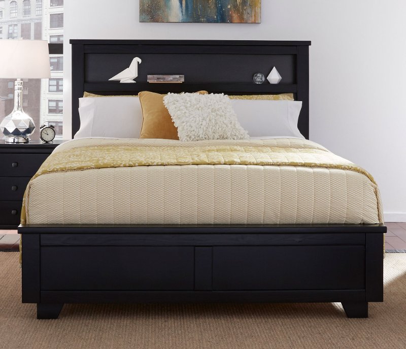 Black Contemporary Full Size Bed With Bookcase Go Rc Willey Black Contemporary Full Size Bed With Bookcase Go