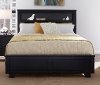 Black Contemporary Queen Storage Bed with Bookcase - Diego