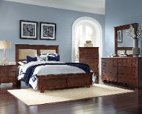 Brown Upholstered 4 Piece Queen Bedroom Set - Diego