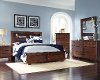 Espresso Brown Contemporary 6 Piece Queen Bedroom Set - Diego