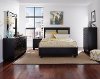 Black 4 Piece Queen Upholstered Bedroom Set - Diego