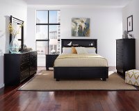 Contemporary Black 4 Piece Full Bedroom Set - Diego-2