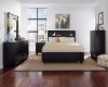 Clearance Contemporary Black 4 Piece Queen Bedroom Set - Diego