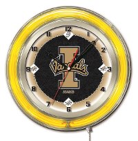 Clk19IdahoU Idaho 19 Inch Double Ring - Neon Logo Clock