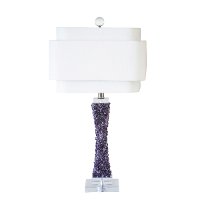 Purple Quartz Stone Table Lamp