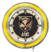 Clk19USMilA Army Academy 19 Inch Double Ring - Neon Logo Clock