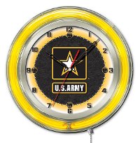 U.S. Army 19 Inch Double Ring - Neon Logo Clock