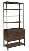 Magnolia Home Furniture Framework Deck and Hutch - Black Metal and Milk Crate Finish