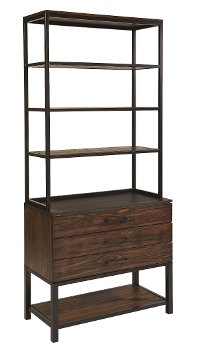 Magnolia Home Furniture Framework Deck and Hutch - Black Metal and Milk Crate Finish