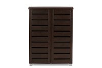 6516-RCW Dark Brown Wooden Shoe Cabinet - Adalwin