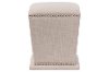 6714-RCW Beige Upholstered Ottoman With Nail Head Trim - Beverly-1