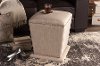 6714-RCW Beige Upholstered Ottoman With Nail Head Trim - Beverly-4