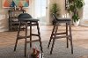 2PC-6797-RCW Faux Leather/ Walnut Wood Bar Stools (30 Inch) - Bloom