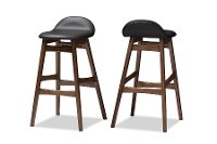 2PC-6797-RCW Faux Leather/ Walnut Wood Bar Stools (30 Inch) - Bloom-3