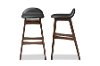 2PC-6797-RCW Faux Leather/ Walnut Wood Bar Stools (30 Inch) - Bloom-4