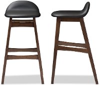 2PC-6797-RCW Faux Leather/ Walnut Wood Bar Stools (30 Inch) - Bloom-4