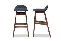 2PC-6798-RCW Dark Blue and Walnut 30 Inch Bar Stool (Set of 2) - Bloom-2