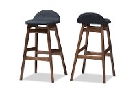 2PC-6798-RCW Dark Blue and Walnut 30 Inch Bar Stool (Set of 2) - Bloom-4