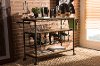 6649-RCW Metal/Distressed Wood Kitchen Bar Cart - Bradford