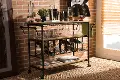 6649-RCW Metal/Distressed Wood Kitchen Bar Cart - Bradford