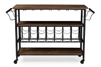 6649-RCW Metal/Distressed Wood Kitchen Bar Cart - Bradford-2