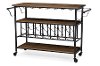 6649-RCW Metal/Distressed Wood Kitchen Bar Cart - Bradford-3