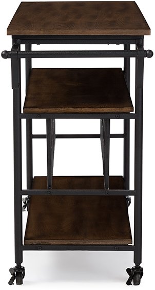Metal/Distressed Wood Kitchen Bar Cart - Bradford-4