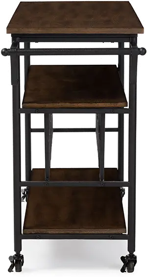 Metal/Distressed Wood Kitchen Bar Cart - Bradford-4