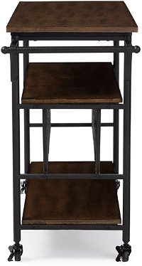 6649-RCW Metal/Distressed Wood Kitchen Bar Cart - Bradford-4