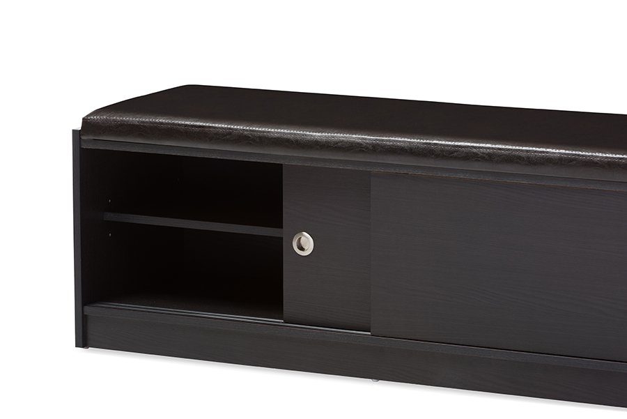 Clevedon Cushioned Bench/ Shoe Rack Cabinet-4
