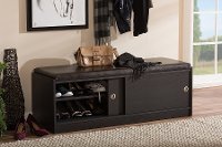 6790-RCW Cushioned Bench/ Shoe Rack Cabinet - Clevedon