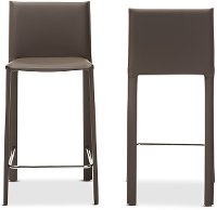 2PC-6661-RCW Taupe Leather Upholstered Counter Height Stools - Crawford-3