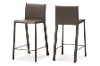 2PC-6661-RCW Taupe Leather Upholstered Counter Height Stools - Crawford-4