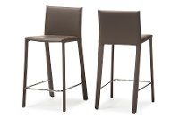 2PC-6661-RCW Taupe Leather Upholstered Counter Height Stools - Crawford-4