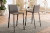 2PC-6661-RCW Taupe Leather Upholstered Counter Height Stools (Set of 2) - Crawford