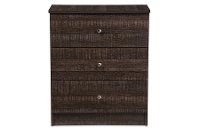 6495-RCW Espresso Brown 3-Drawer Chest - Decon